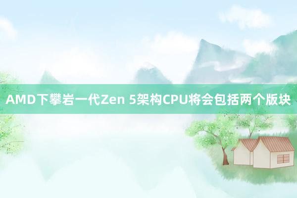 AMD下攀岩一代Zen 5架构CPU将会包括两个版块